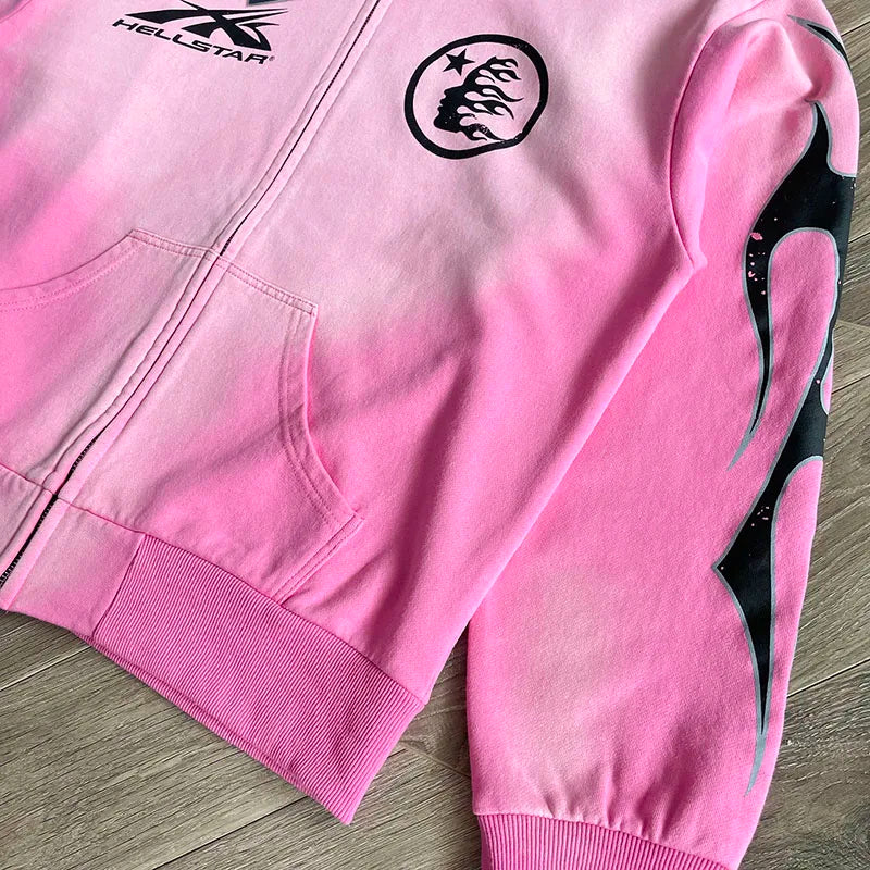 Hellstar Pink Zip Sweater HSSET037