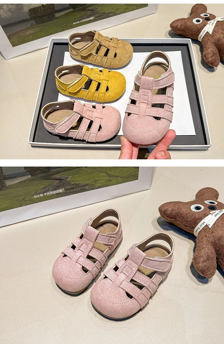 Summer Lightweight Sandals for Girls Rome Style Non-Slip Sole Toddler Baby Beach Sandals Kids Outdoor School Casual Daily Wear