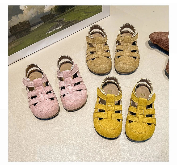 Summer Lightweight Sandals for Girls Rome Style Non-Slip Sole Toddler Baby Beach Sandals Kids Outdoor School Casual Daily Wear