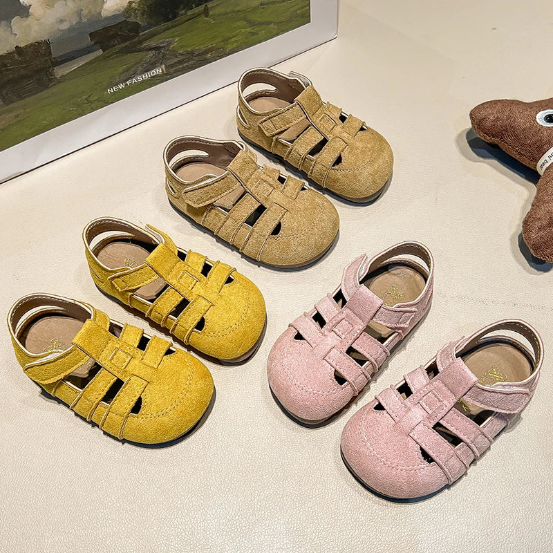 Summer Lightweight Sandals for Girls Rome Style Non-Slip Sole Toddler Baby Beach Sandals Kids Outdoor School Casual Daily Wear
