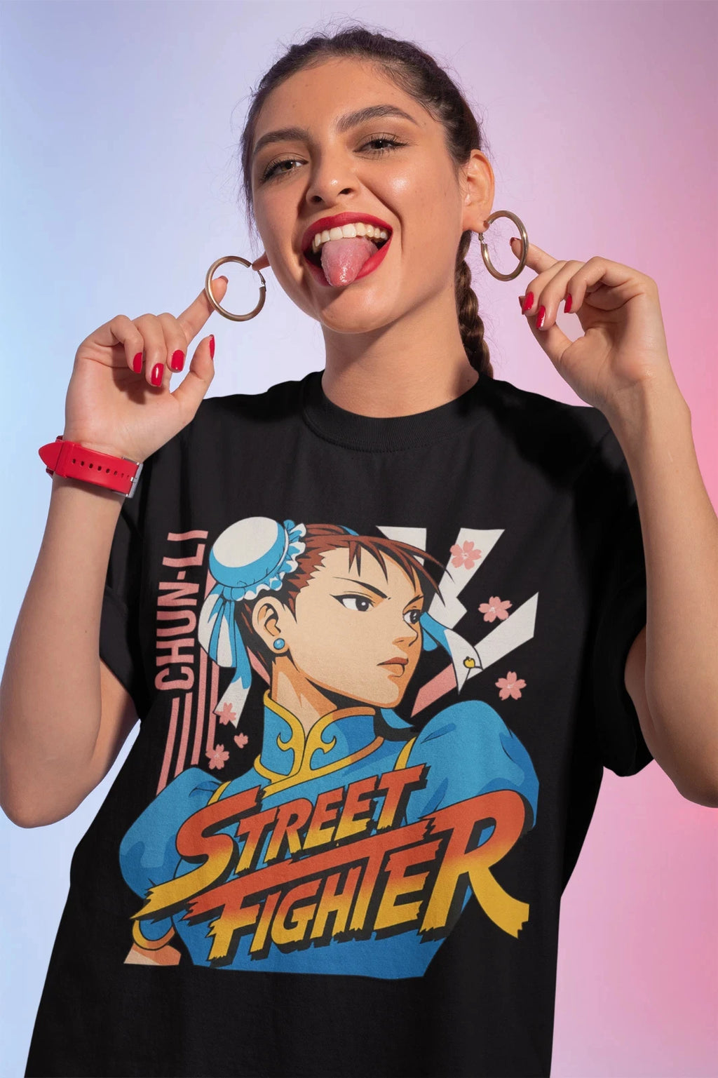 Chunli T-shirt Street Fighter Vs. King of Fighters SNK Anime Gift Shirt for Men and Women Summer Cotton Loose Fashion Top