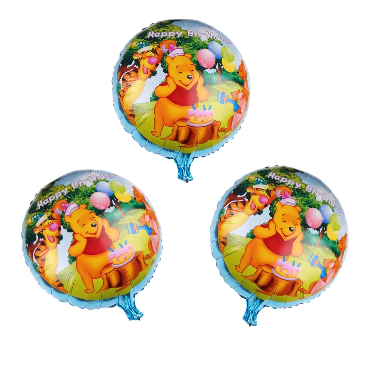 Winnie The Pooh Cartoon Birthday Party Balloon Decoration Children's Tableware Set Backpack Background Flag Stickers Balloon Set