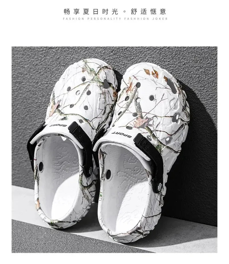 Summer Men's and Women's Wooden Clog Sandals, Classic Couple Courtyard Shoes, Men's Fashion Casual Sandals, Casual Slippers