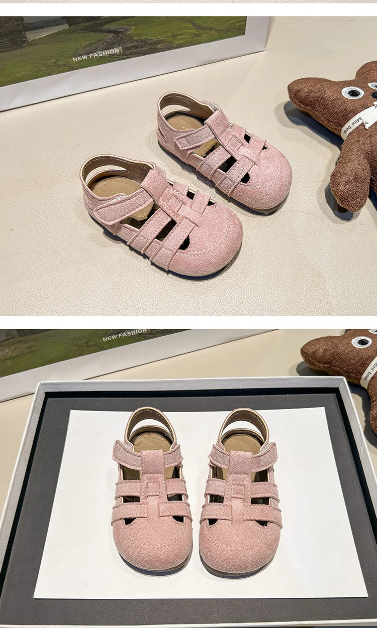 Summer Lightweight Sandals for Girls Rome Style Non-Slip Sole Toddler Baby Beach Sandals Kids Outdoor School Casual Daily Wear