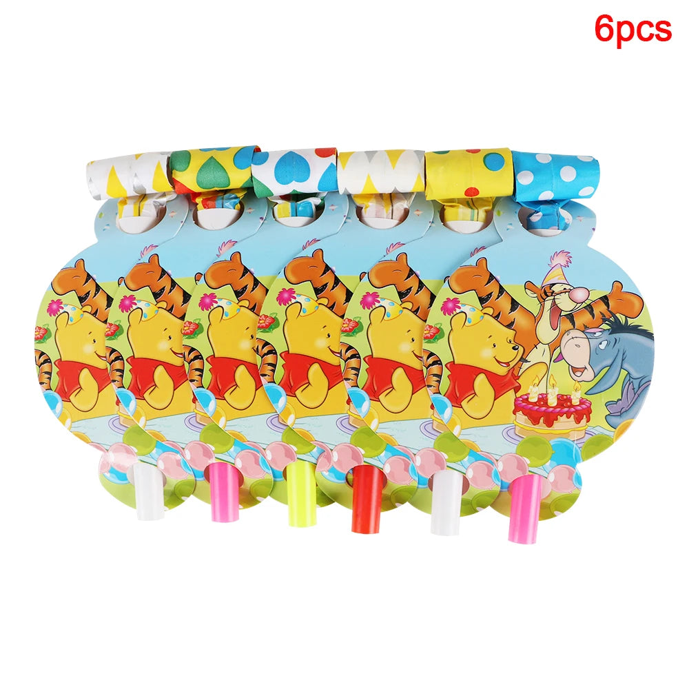 Winnie The Pooh Cartoon Birthday Party Balloon Decoration Children's Tableware Set Backpack Background Flag Stickers Balloon Set