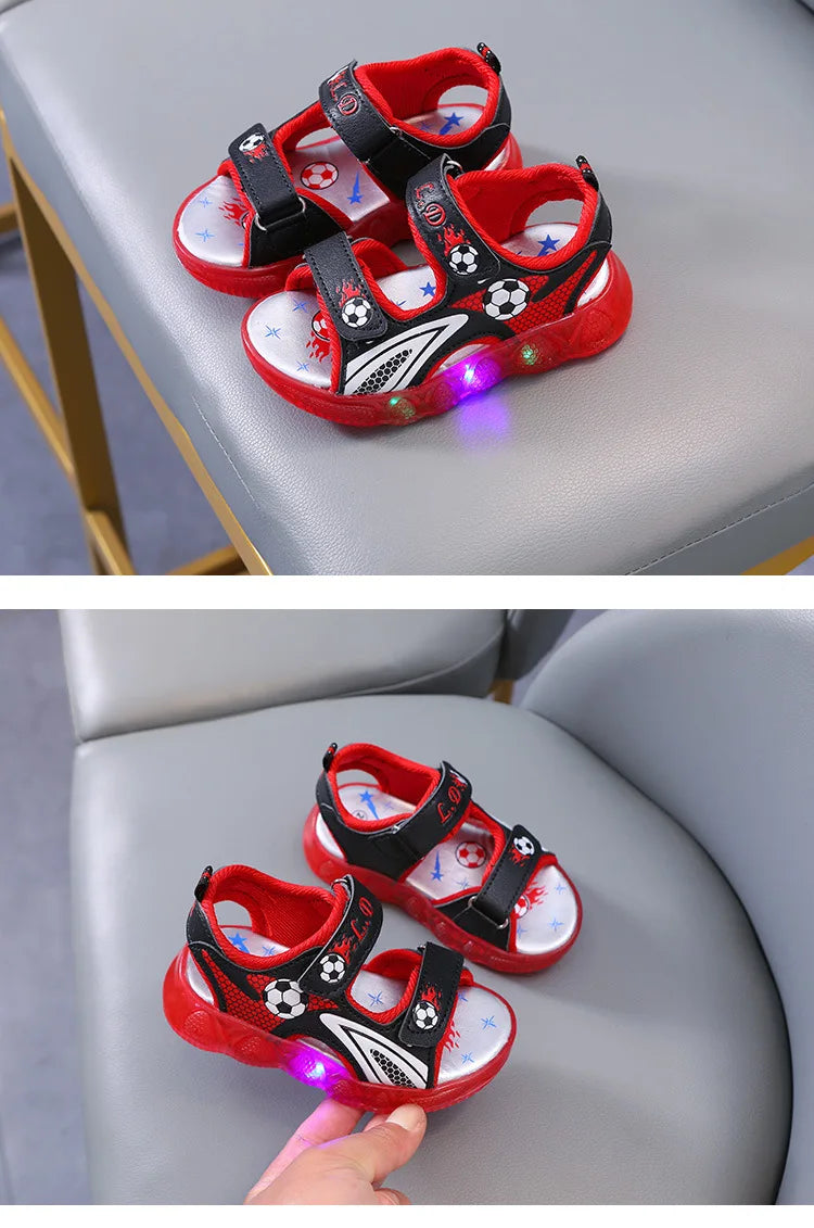 Summer Sandals New Sport Comfort Child Shoes Anti Slip Breathable Soft Light Up Boy Shoes Fashion Beach Casual Sandals Босоножки