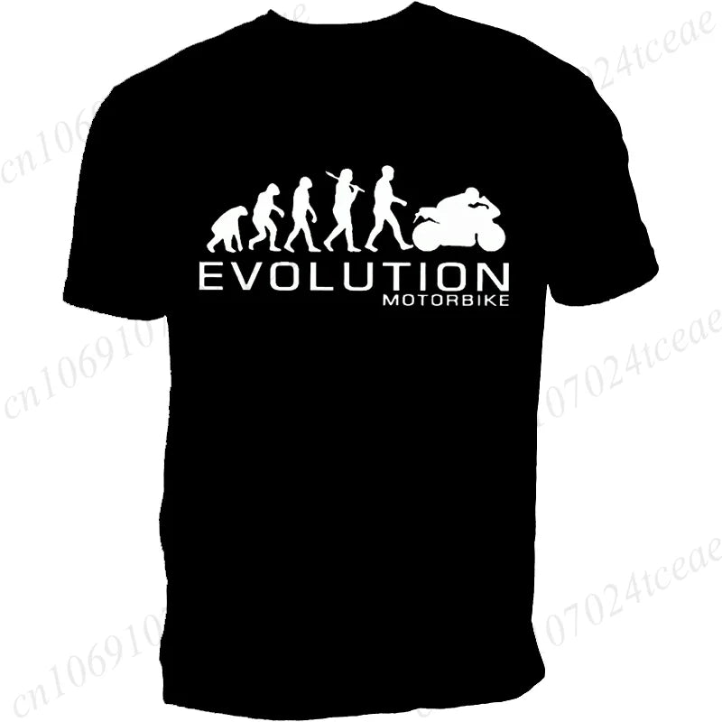 Men's Summer Clothing Fashion Casual Loose Tee Shirt Evolution Motorcycle Printed T-Shirts Round Neck Short Sleeved T-shirt Top