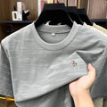 Designer brand short sleeve round neck T-shirt cartoon embroidery luxury fashion men's new summer breathable Korean style top