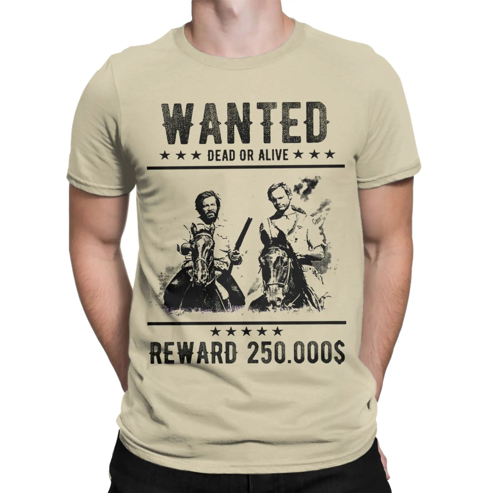 Men T-Shirts Wanted Bud Spencer And Terence Hill Cool Cotton Tee Shirt Short Sleeve  T Shirt Round Collar Clothes Unique