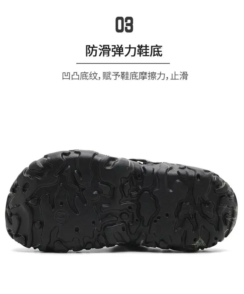 Summer Men's and Women's Wooden Clog Sandals, Classic Couple Courtyard Shoes, Men's Fashion Casual Sandals, Casual Slippers