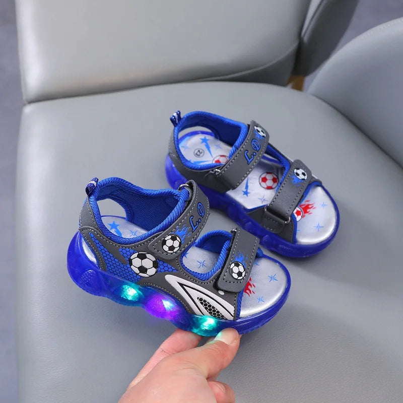 Summer Sandals New Sport Comfort Child Shoes Anti Slip Breathable Soft Light Up Boy Shoes Fashion Beach Casual Sandals Босоножки