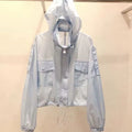 Sunscreen clothing for women's outerwear trend in 2025 New UV resistant summer thin hooded and sun proof windbreaker jacket 4XL