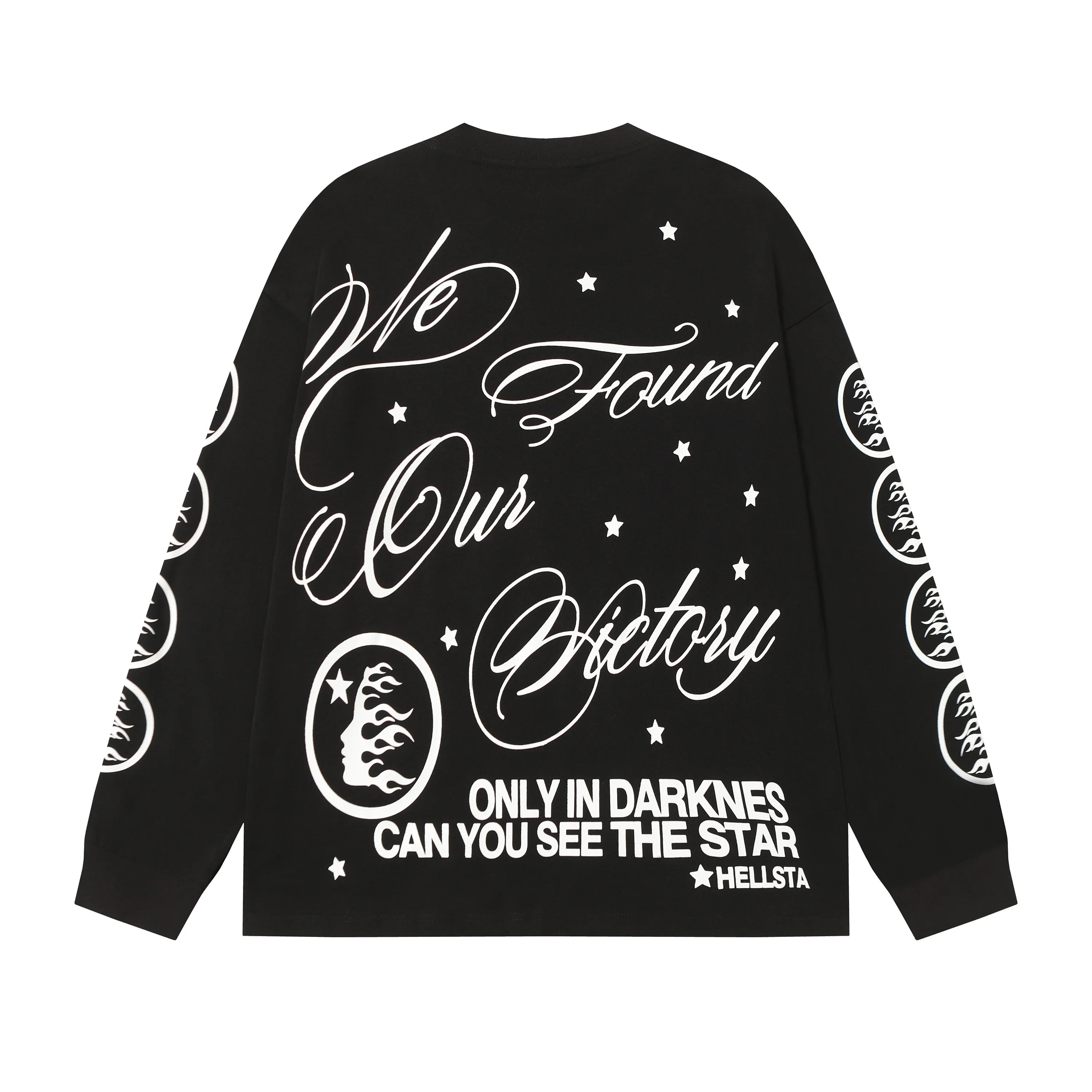 American Style HEII Hell Star Little Angel Letter Print High Street Loose Men Women Base Long Sleeve T-Shirt Spring Autumn