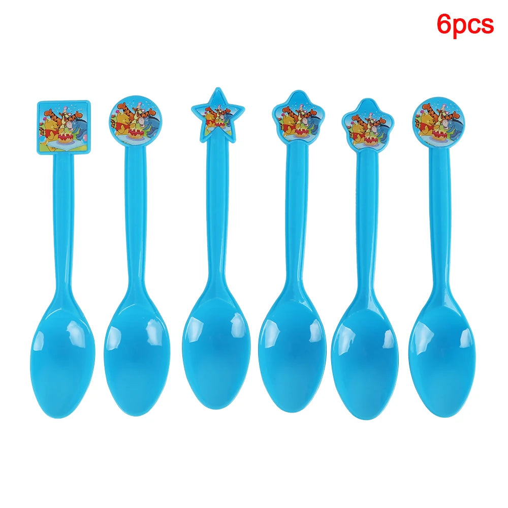 Winnie The Pooh Cartoon Birthday Party Balloon Decoration Children's Tableware Set Backpack Background Flag Stickers Balloon Set