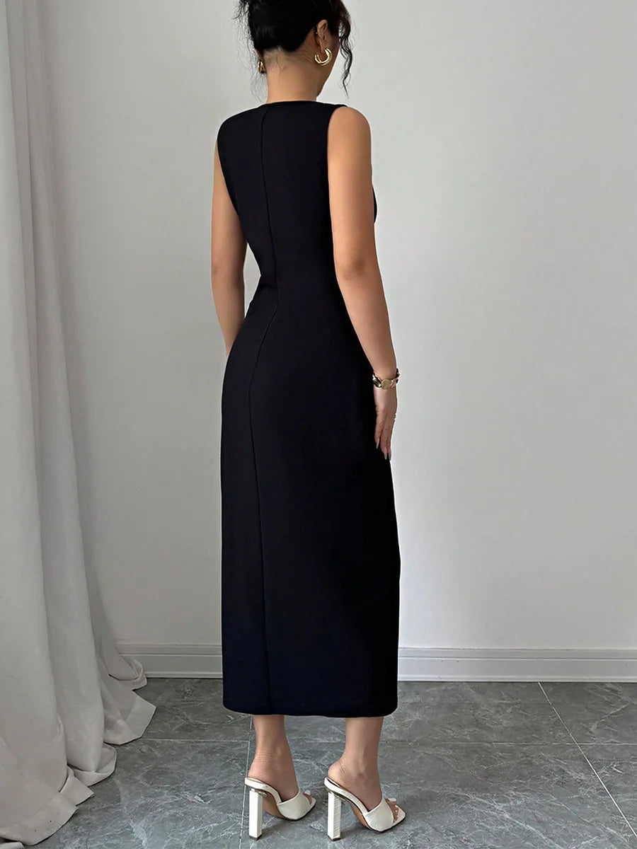 Women's Clothing 2025 Spring and Summer European and American Style Slim Dress Bow Vest Skirt