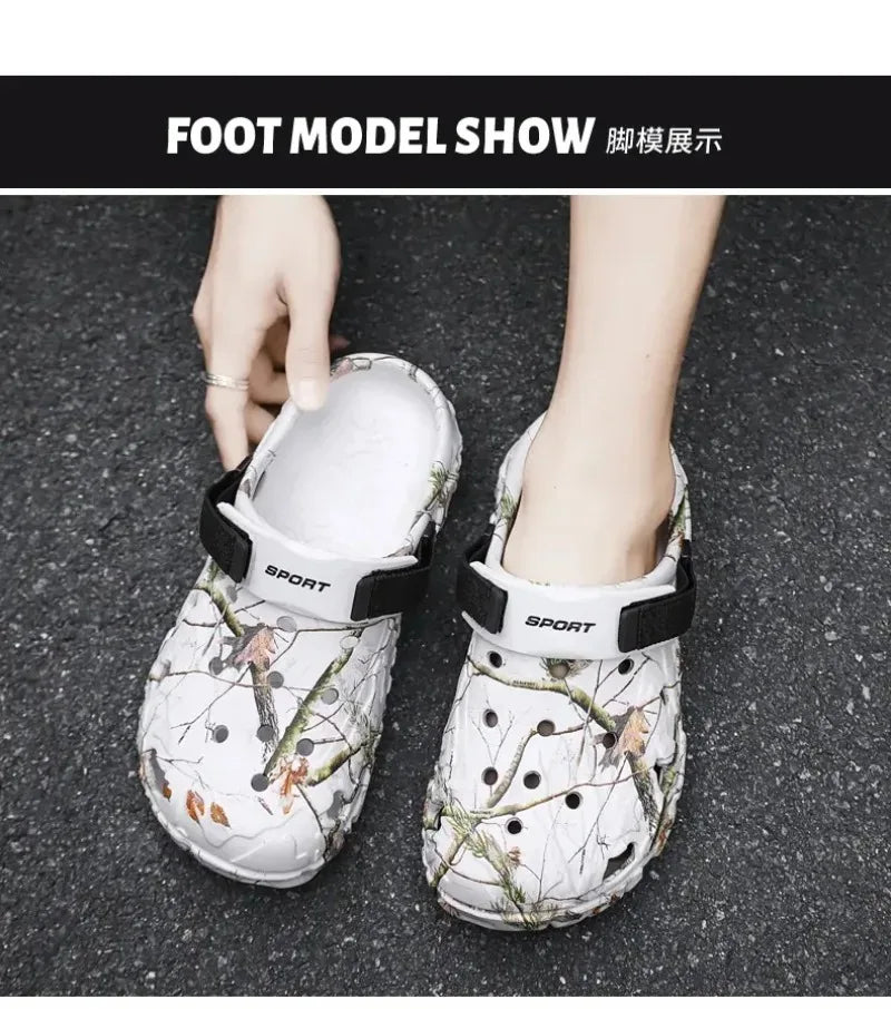 Summer Men's and Women's Wooden Clog Sandals, Classic Couple Courtyard Shoes, Men's Fashion Casual Sandals, Casual Slippers