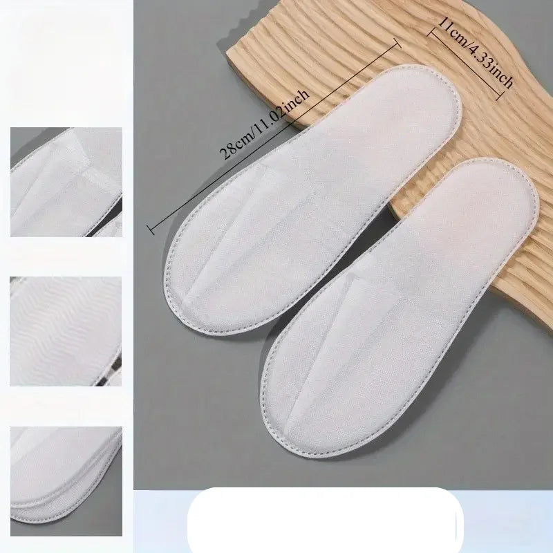 25Pcs Disposable Non-Slip Disposable Hotel Slippers - Soft and Breathable Non-Woven Fabric, Hygienic for Travel and Home, Portable Ergonomic Design Women's Comfortable Indoor Slippers, Simple Style, Non-Woven Material, Durabl