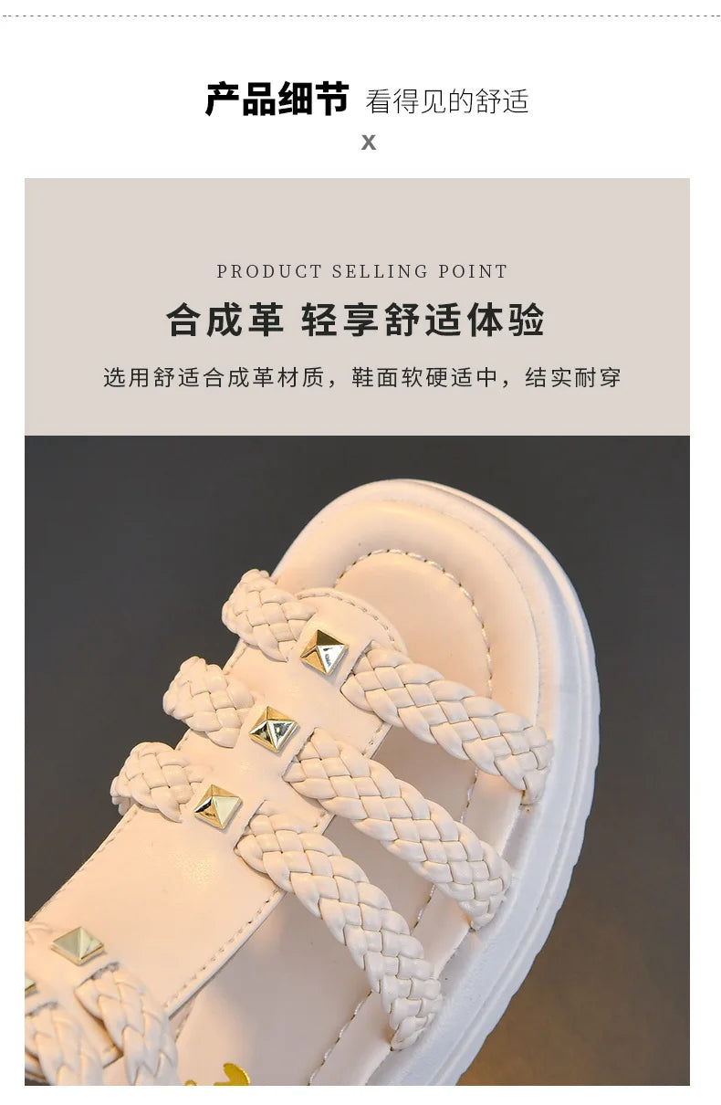 Summer Girls Sandals 2026 New Design Girls Soft Soled Lightweight Shoe Fashionable Girl Anti Slip Versatile Casual Summer Sandal