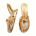 Metallic Leather Cage Mules Novelty Strange Wedge Heel Slippers Designer Style Slip on Summer Shoes Custom Multicolor Slippers