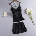 2 Pieces Cami&Shorts Sleep Set Women Pajamas Suit Sexy Lace Home Clothes V-Neck Sleepwear Lounge Wear Summer Nightwear