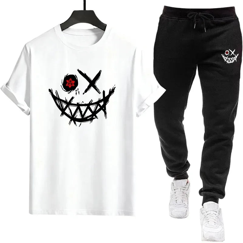 2026 New in T-Shirts Co-ords Summer Men Tracksuit Crew Neck Tshirt and Sports Sweatpants Male Home Outdoor Comfort Casual Outfit