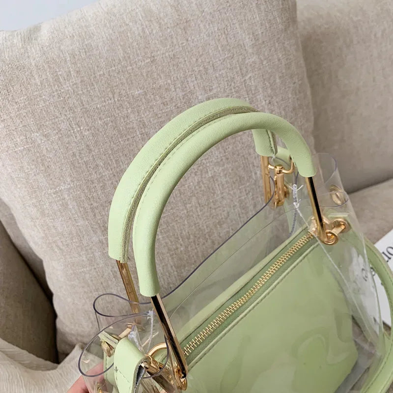 Fashion Transparent Women Shoulder Bag Jelly Candy Summer Beach Handbag for female Messenger Bags Bolsa Totes  bucket bag