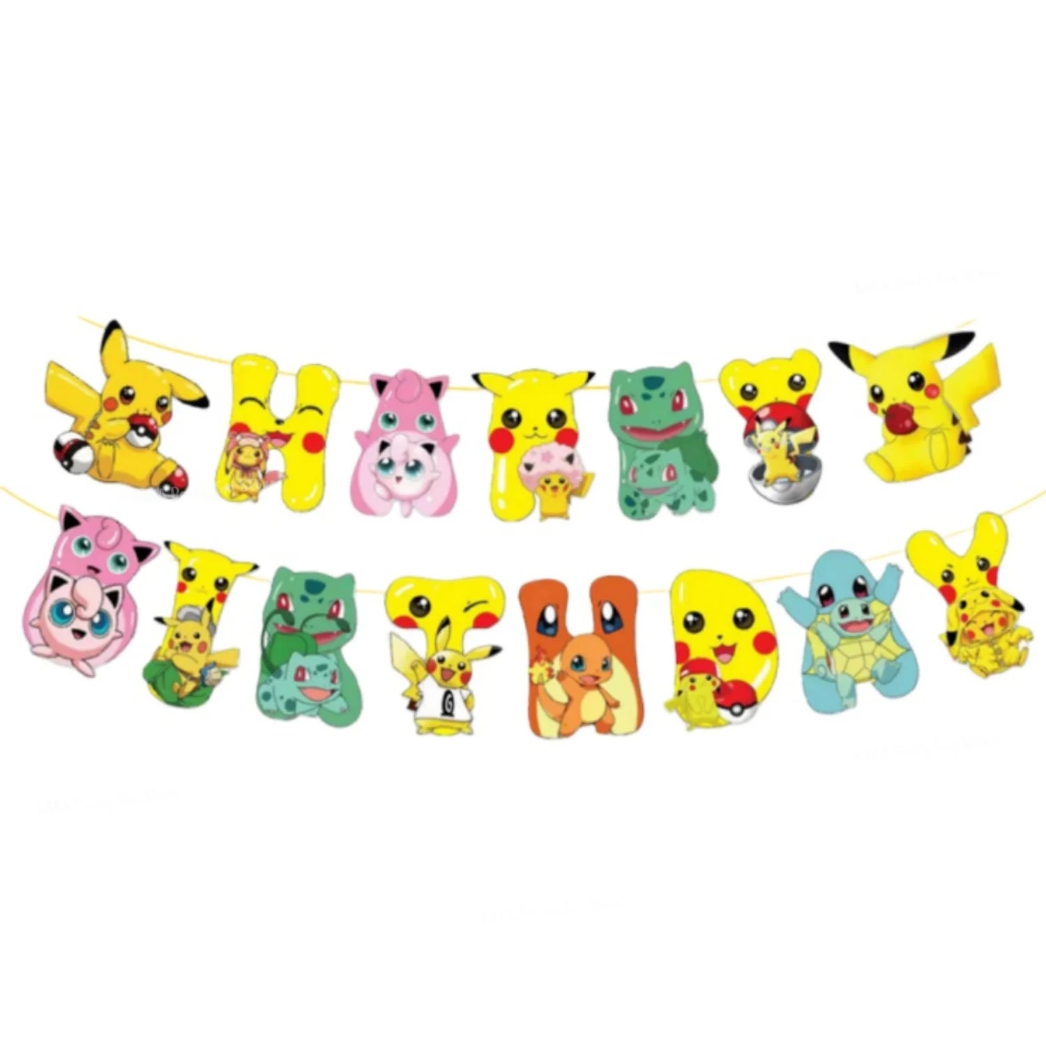 Pokemon Birthday Party Decoration Cartoon Theme Tableware Set with Cups Plates Napkins Pikachu Balloons Banner Kids Party Favors