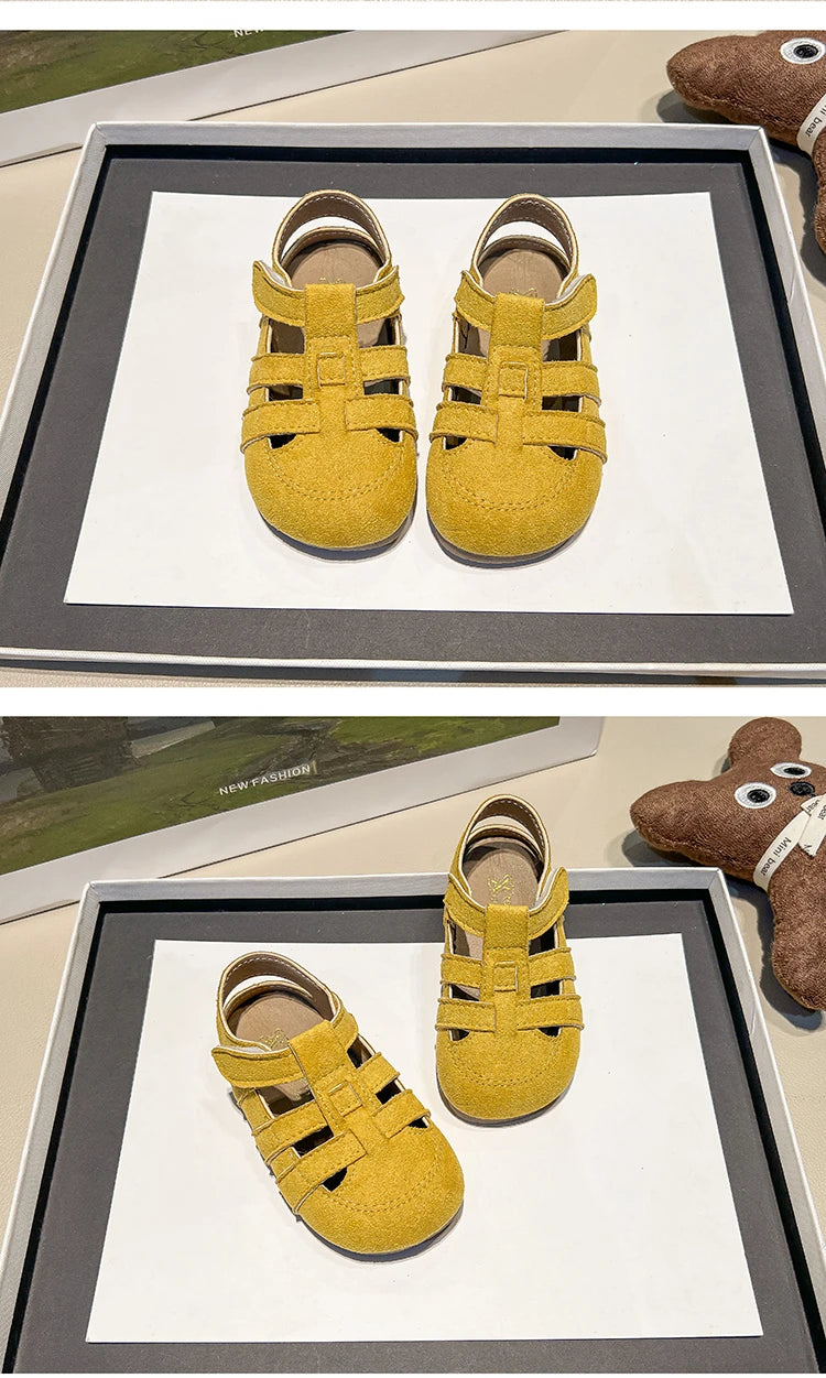 Summer Lightweight Sandals for Girls Rome Style Non-Slip Sole Toddler Baby Beach Sandals Kids Outdoor School Casual Daily Wear
