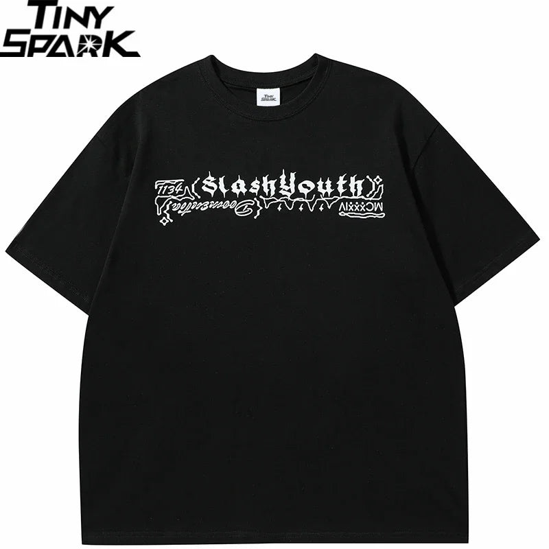 Men Tshirt Streetwear Japanese Harajuku Cartoon Angel Wings Graphic T-Shirt Summer 2025 HipHop T Shirt Anime Tops Tee Cotton Y2K