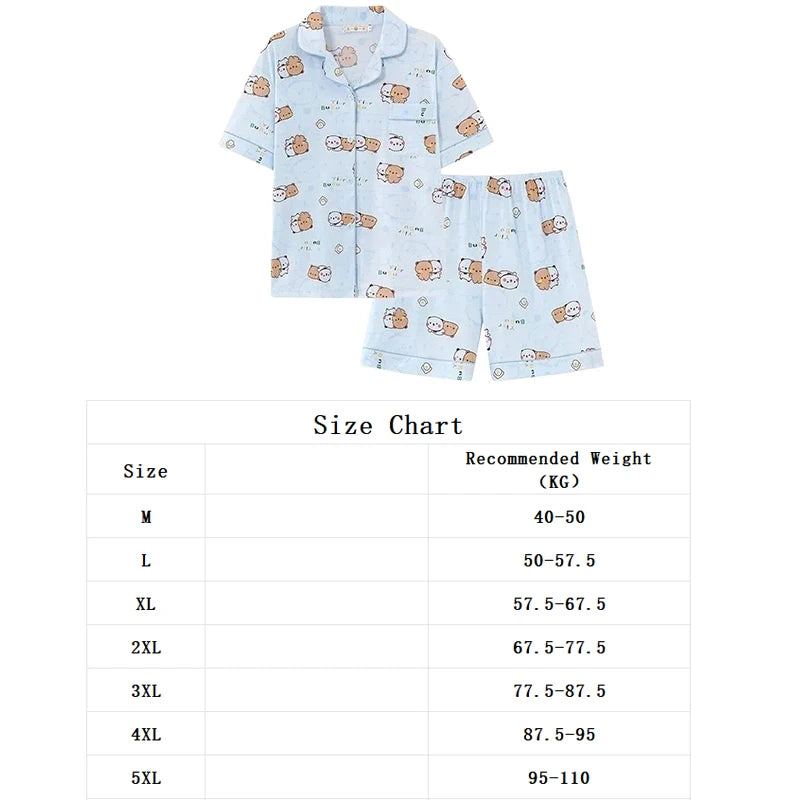 Panda Bubu And Yier Pajamas Panda Pattern Bubu And Dudu Summer Couple Pajamas Short Sleeved Home Clothes Couple Pajamas