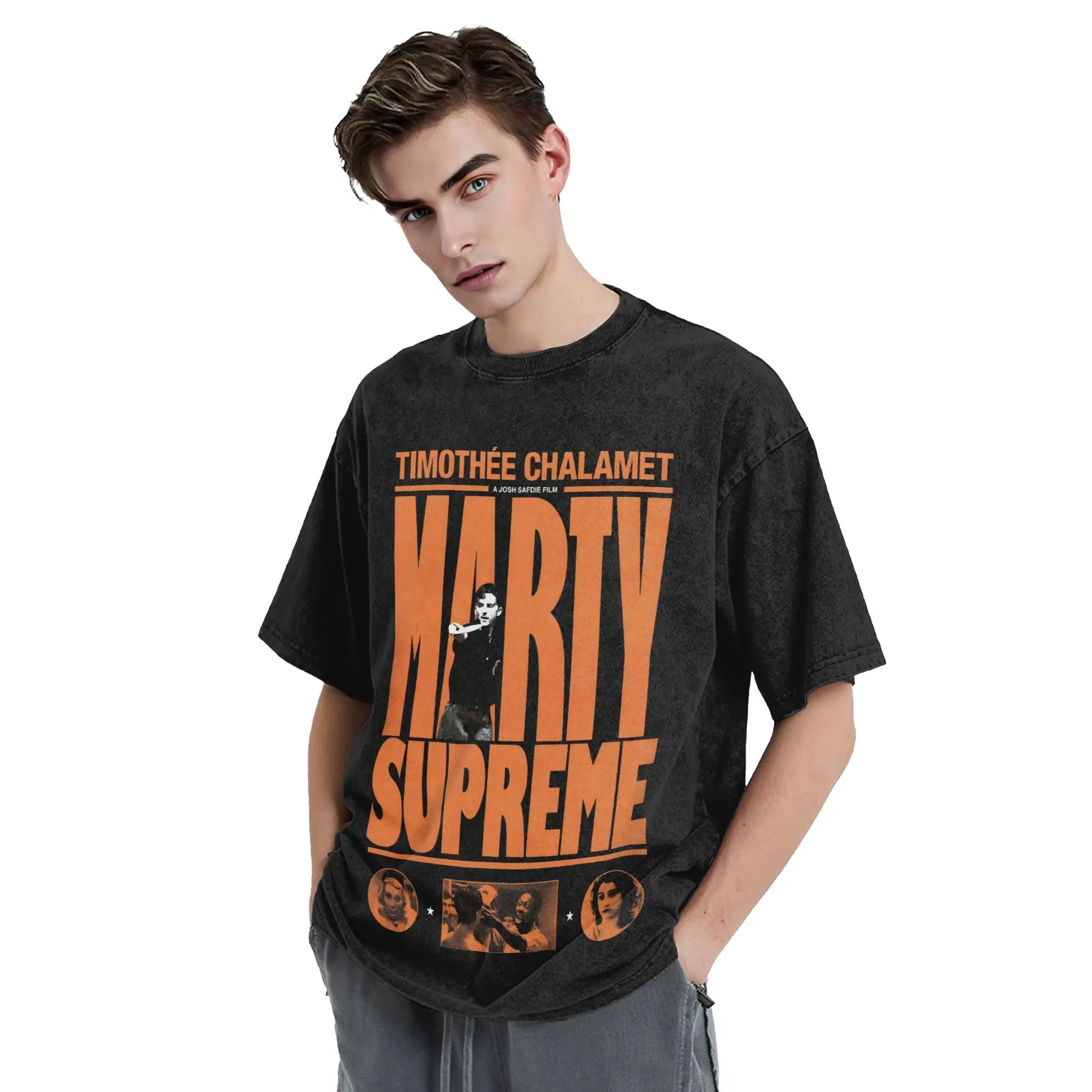 Washed T Shirt Marty Supreme Timothee Chalamet Hip Hop Casual T-Shirt Street Streetwear Short Sleeve Graphic Tops Tees Men Women