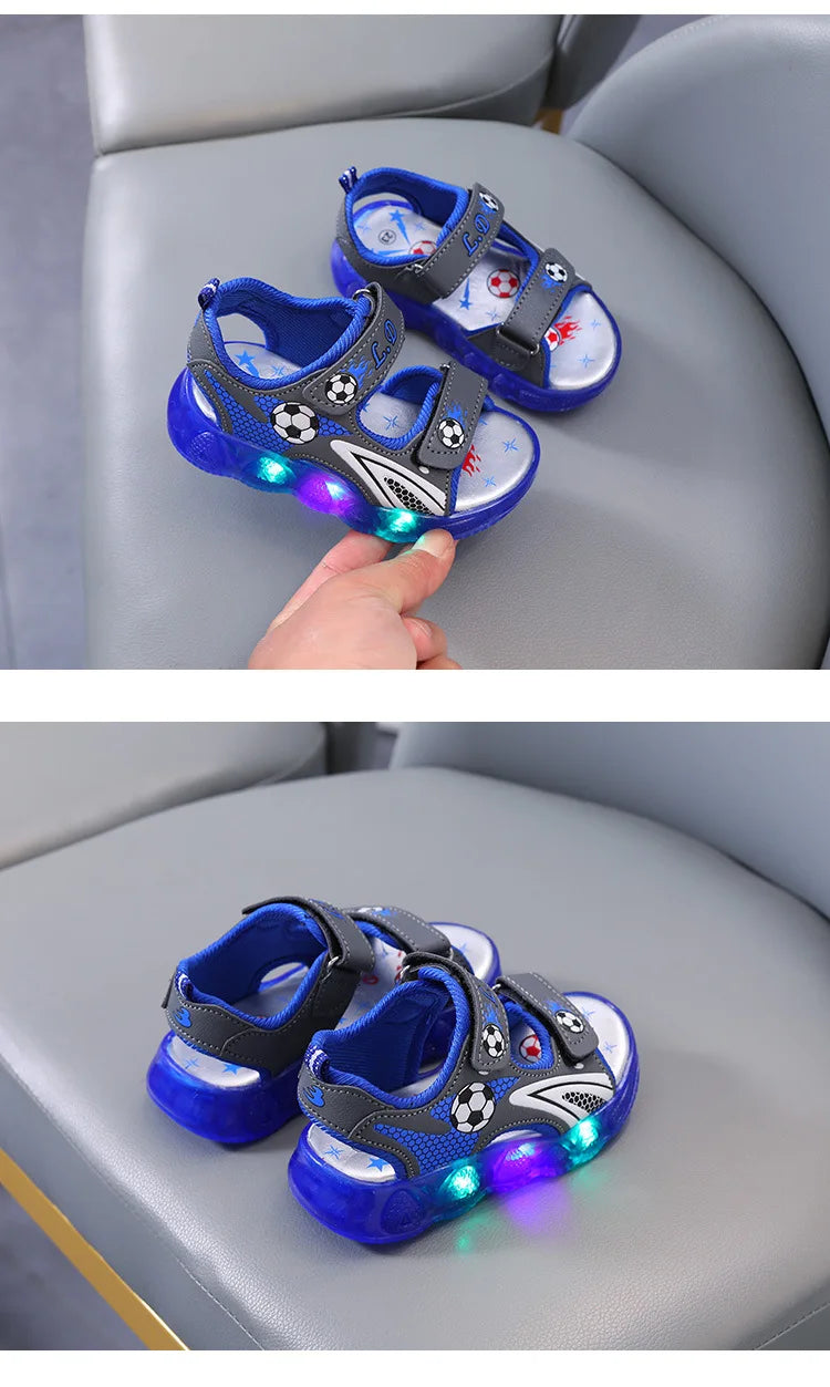 Summer Sandals New Sport Comfort Child Shoes Anti Slip Breathable Soft Light Up Boy Shoes Fashion Beach Casual Sandals Босоножки
