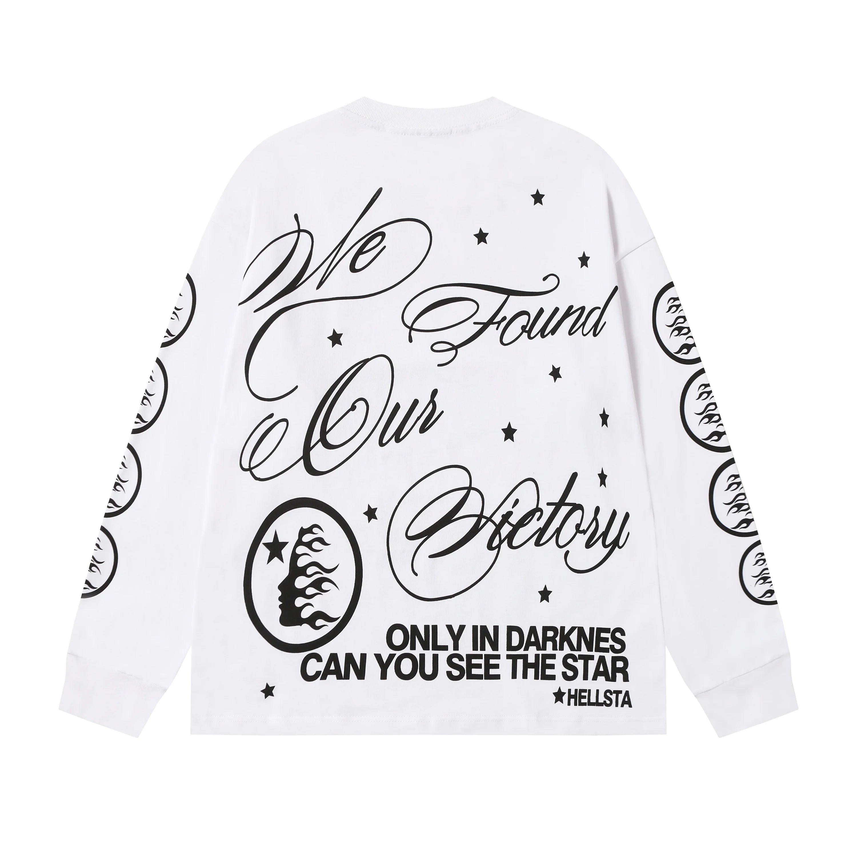 American Style HEII Hell Star Little Angel Letter Print High Street Loose Men Women Base Long Sleeve T-Shirt Spring Autumn