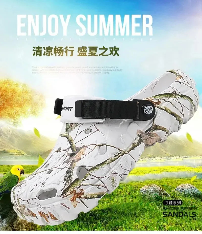 Summer Men's and Women's Wooden Clog Sandals, Classic Couple Courtyard Shoes, Men's Fashion Casual Sandals, Casual Slippers