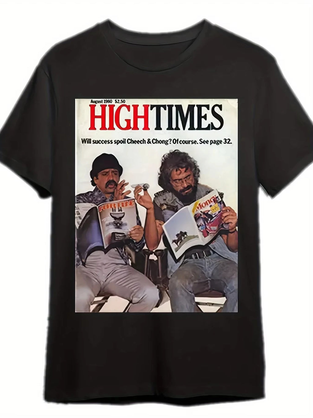 2026 New Cheech and Chong _High Times_ T-Shirt - Funny Graphic Tee - Black - Short Sleeve - for Men Women ,new Summer Tshirt