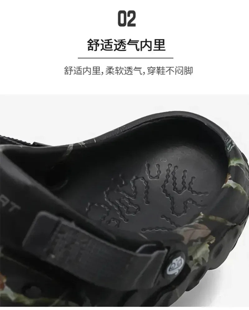 Summer Men's and Women's Wooden Clog Sandals, Classic Couple Courtyard Shoes, Men's Fashion Casual Sandals, Casual Slippers