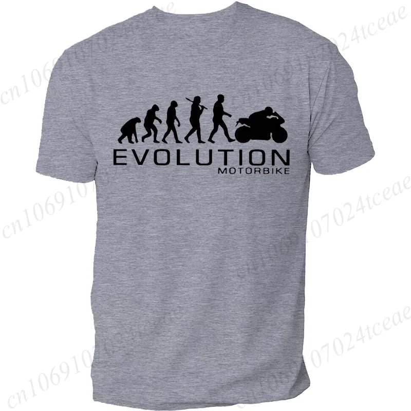 Men's Summer Clothing Fashion Casual Loose Tee Shirt Evolution Motorcycle Printed T-Shirts Round Neck Short Sleeved T-shirt Top