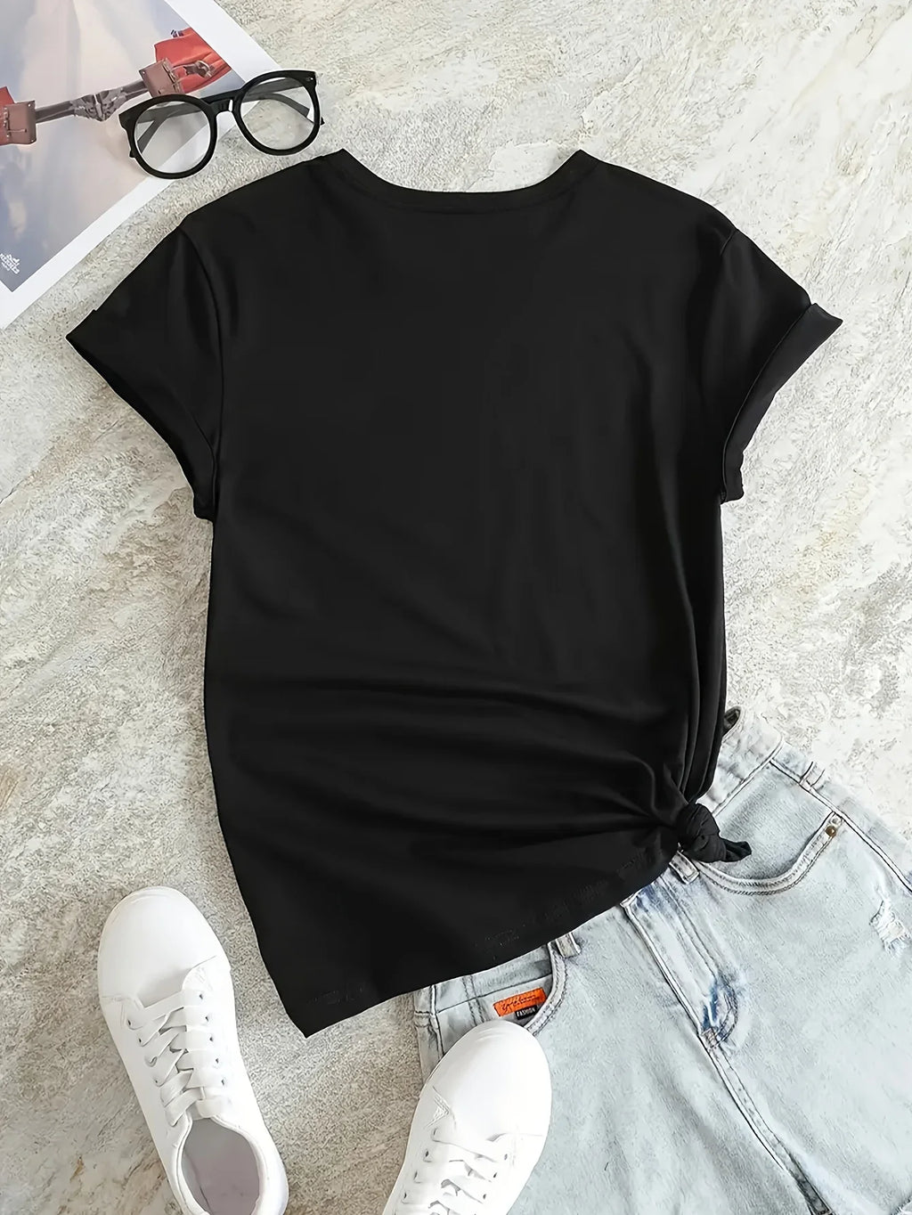 Heart Print T-shirt Short Sleeve Crew Neck Casual Summer Summer Short Sleeved Harajuku Streetwear Tops Tees Aesthetic Clothes