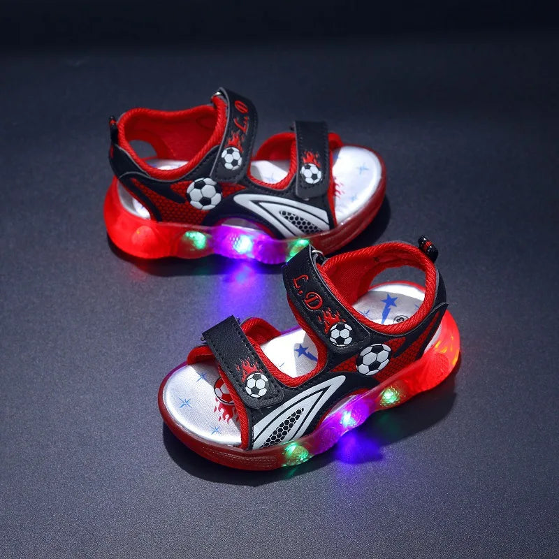 Summer Sandals New Sport Comfort Child Shoes Anti Slip Breathable Soft Light Up Boy Shoes Fashion Beach Casual Sandals Босоножки