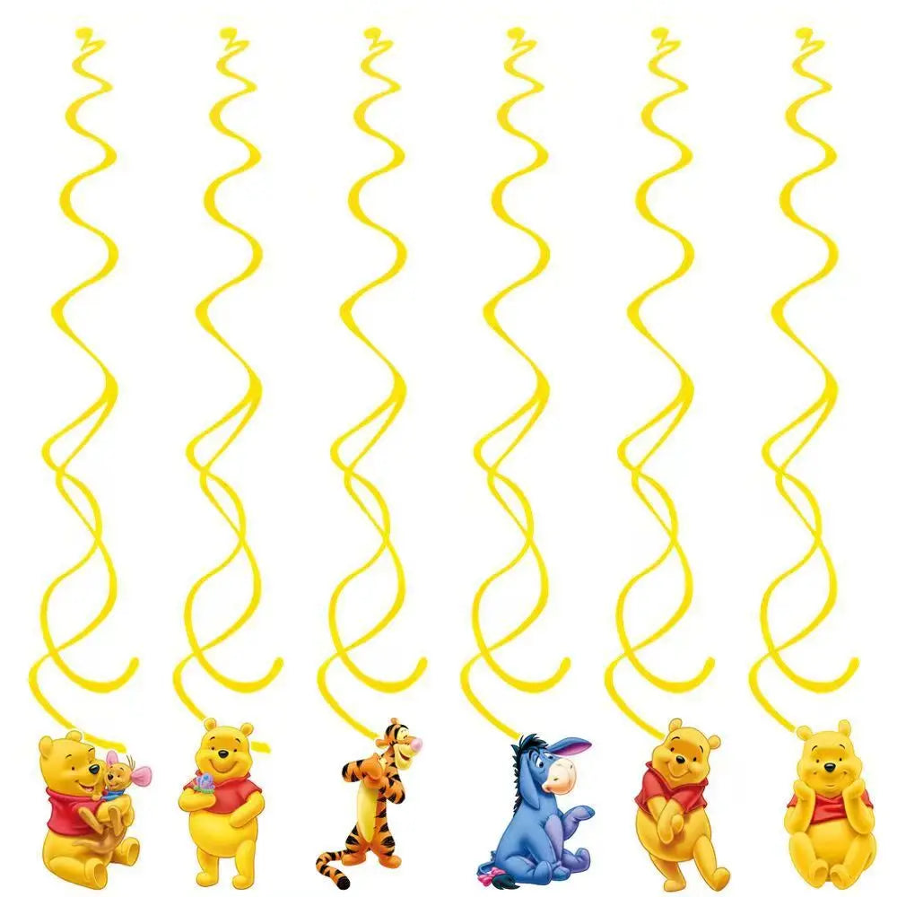 Winnie The Pooh Cartoon Birthday Party Balloon Decoration Children's Tableware Set Backpack Background Flag Stickers Balloon Set
