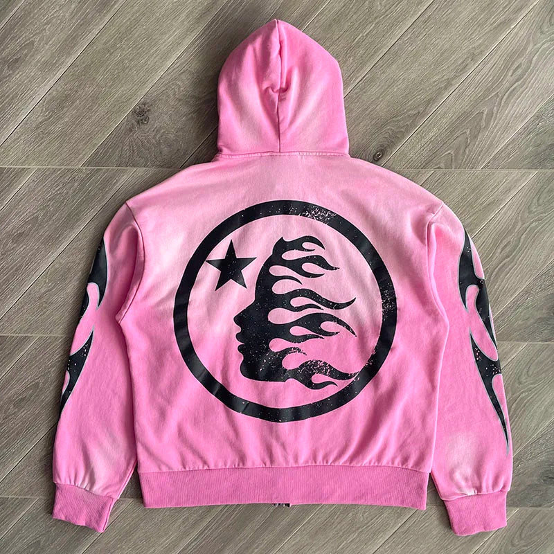 Hellstar Pink Zip Sweater HSSET037