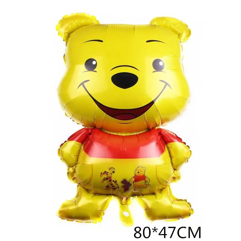 Winnie The Pooh Cartoon Birthday Party Balloon Decoration Children's Tableware Set Backpack Background Flag Stickers Balloon Set