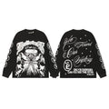 American Style HEII Hell Star Little Angel Letter Print High Street Loose Men Women Base Long Sleeve T-Shirt Spring Autumn