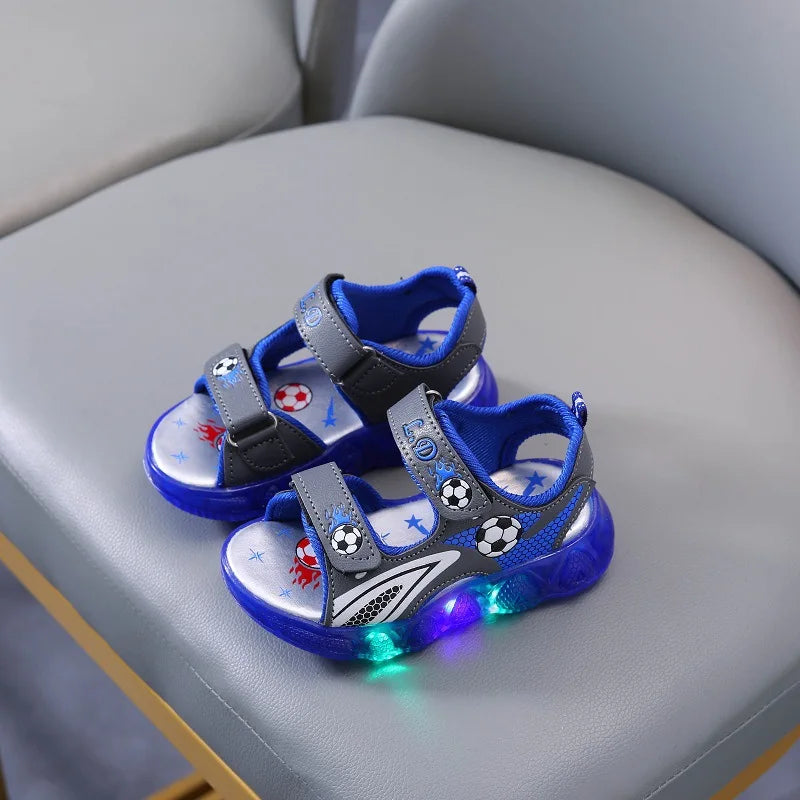 Summer Sandals New Sport Comfort Child Shoes Anti Slip Breathable Soft Light Up Boy Shoes Fashion Beach Casual Sandals Босоножки