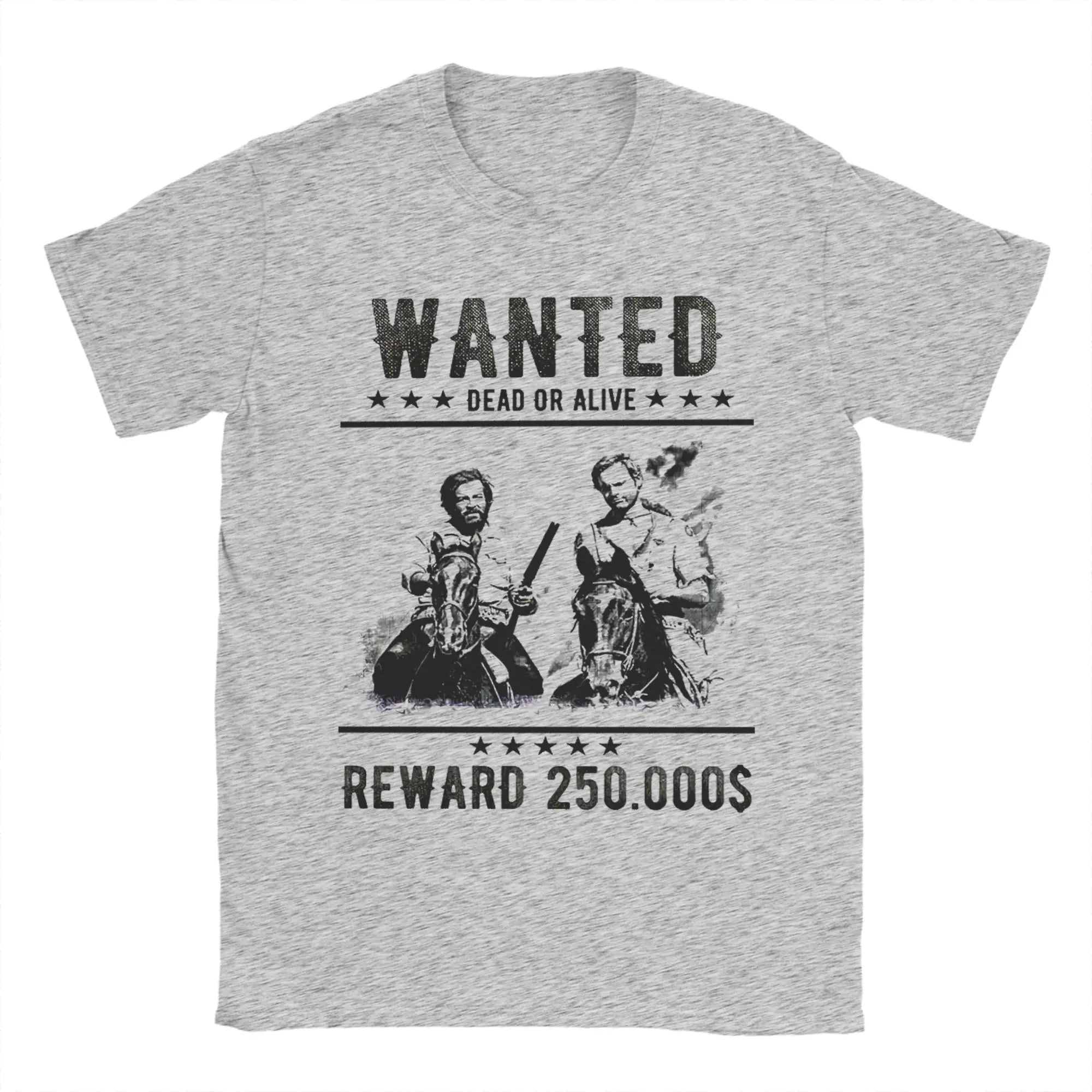 Men T-Shirts Wanted Bud Spencer And Terence Hill Cool Cotton Tee Shirt Short Sleeve  T Shirt Round Collar Clothes Unique