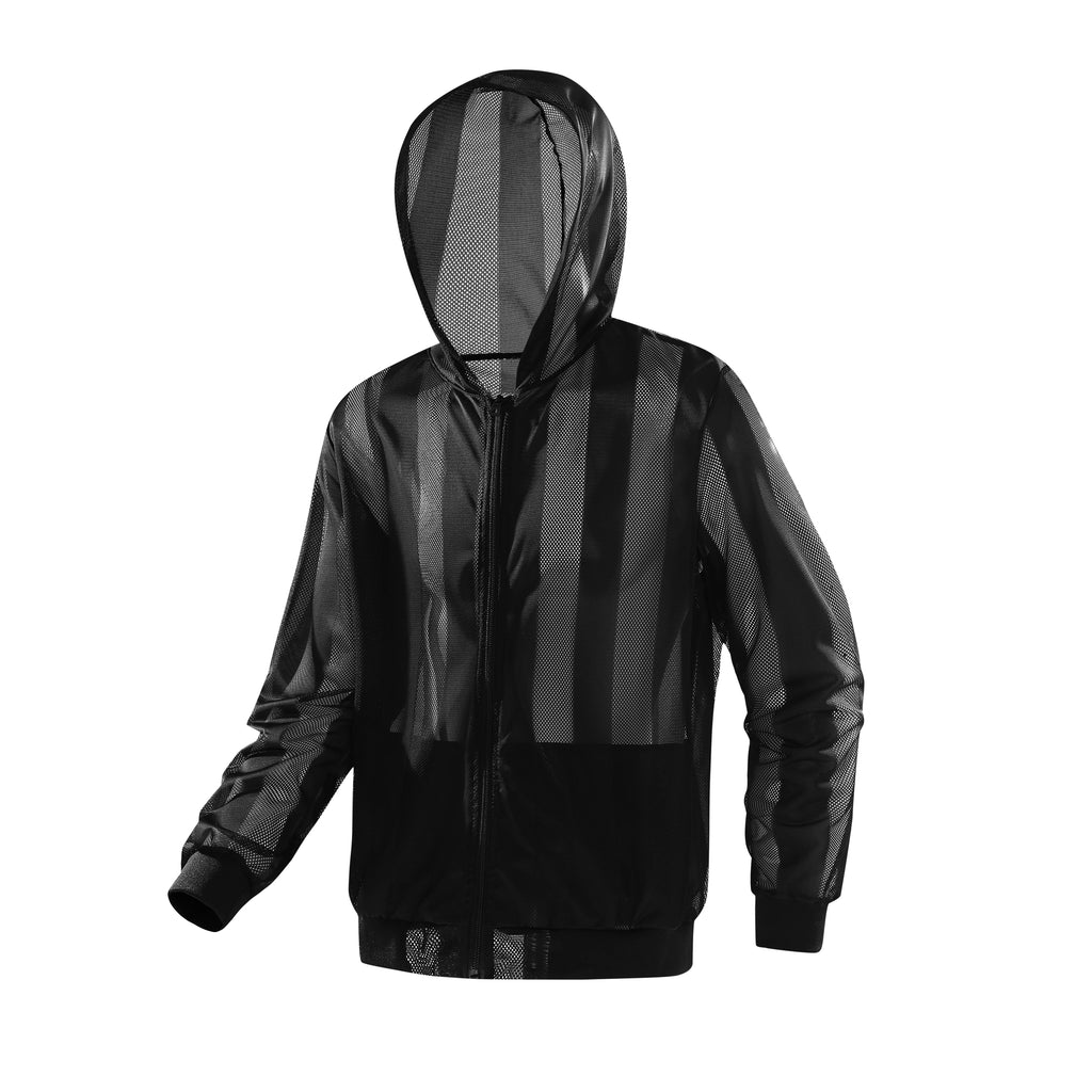 Summer Men's Sun Protection Clothing Lightweight Breathable Ice Silk Hooded Quick Dry Jacket Outdoor Anti-ultraviolet Skin Coat