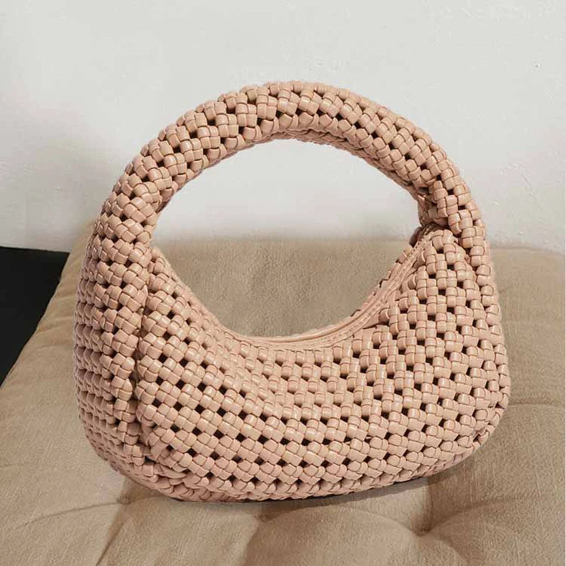 Hand-woven handbag 2025 new summer fashion windmill knot French design woven bag seaside vacation beach ladies handbag