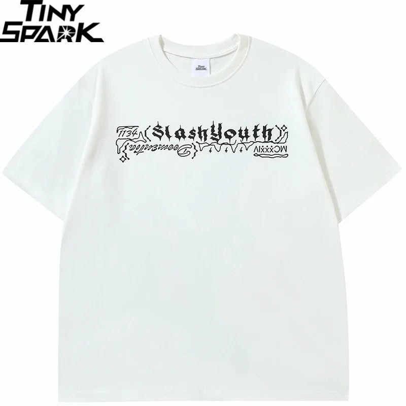 Men Tshirt Streetwear Japanese Harajuku Cartoon Angel Wings Graphic T-Shirt Summer 2025 HipHop T Shirt Anime Tops Tee Cotton Y2K