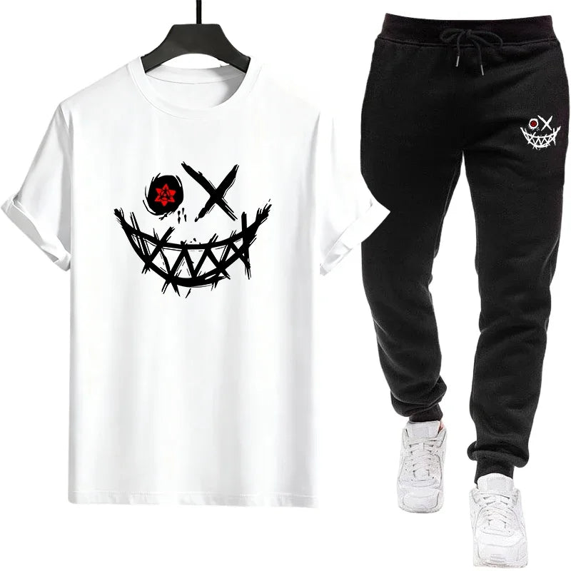 2026 New in T-Shirts Co-ords Summer Men Tracksuit Crew Neck Tshirt and Sports Sweatpants Male Home Outdoor Comfort Casual Outfit