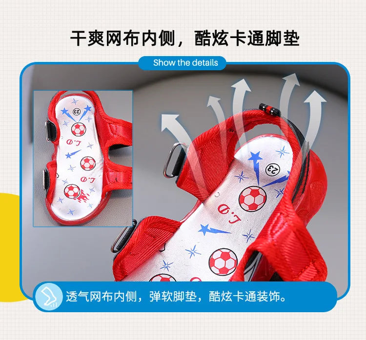 Summer Sandals New Sport Comfort Child Shoes Anti Slip Breathable Soft Light Up Boy Shoes Fashion Beach Casual Sandals Босоножки